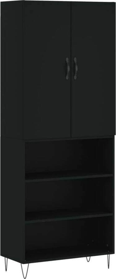 VidaXL -Hoge-kast-69 5x34x180-cm-bewerkt-hout-zwart