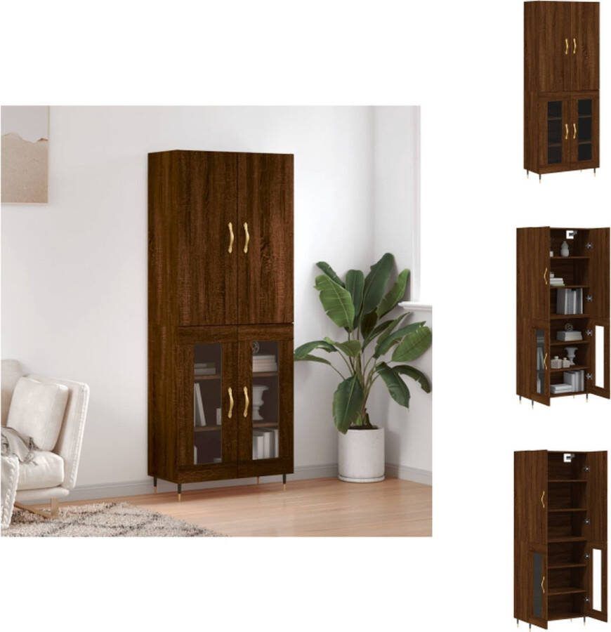VidaXL Hoge Kast Opbergkast 69.5 x 34 x 180 cm Bruineiken Keukenkast