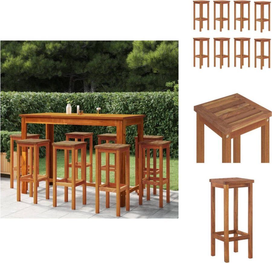 VidaXL Houten Barkrukken Massief Acaciahout 30.5 x 30.5 x 74 cm Rustiek Design Tuinstoel