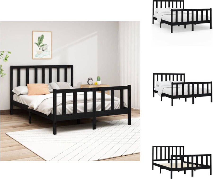 VidaXL Houten Bedframe 195.5 x 146 x 69.5 cm Massief Grenenhout Bed