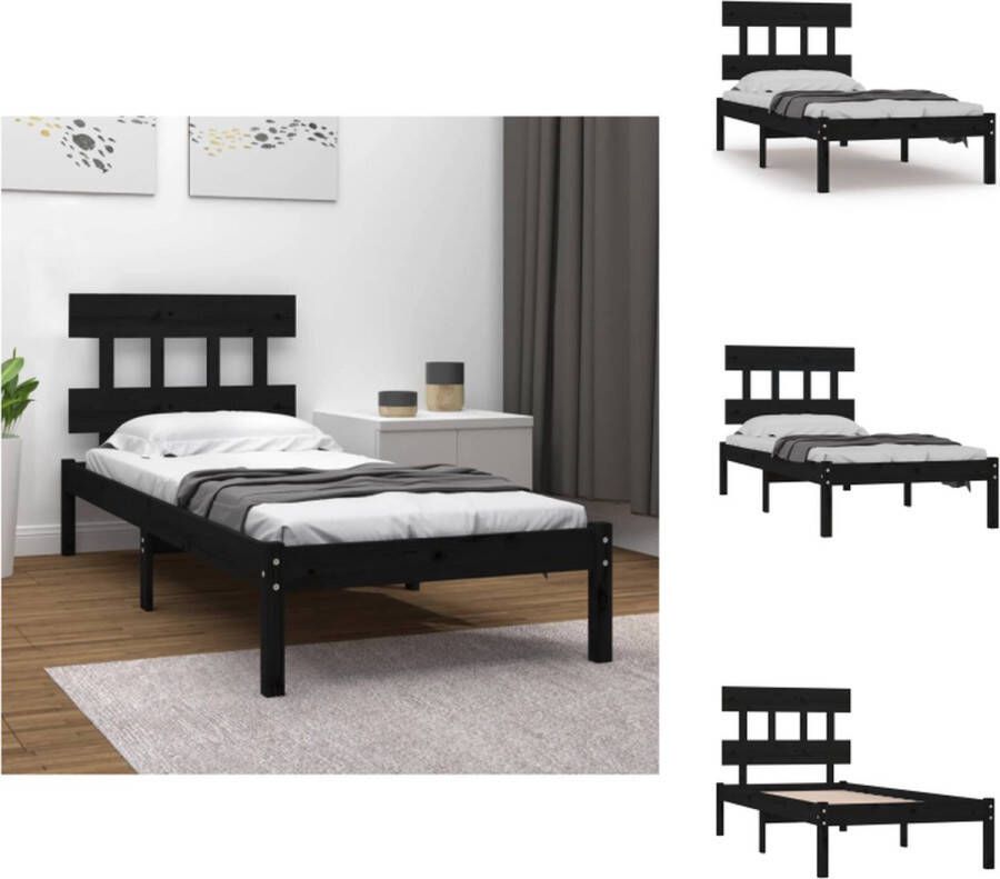 VidaXL Houten Bedframe 195.5 x 95.5 x 31 cm Massief Grenenhout Bed