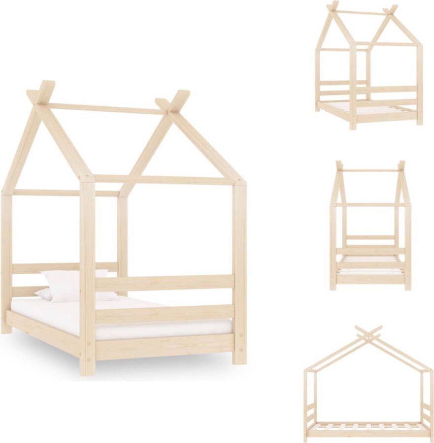 VidaXL Houten bedframe Boomhut-stijl 146 x 78 x 132 cm Geschikt voor 70 x 140 cm matras Massief grenenhout Bed
