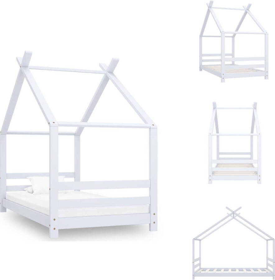 VidaXL Houten Bedframe Boomhut-stijl 80 x 160 cm Wit Bed