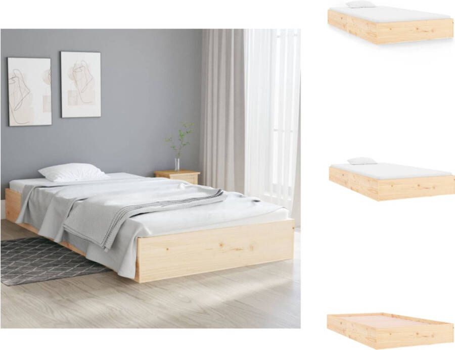 VidaXL Houten Bedframe Eenpersoonsbed 100 x 200 cm Massief grenenhout Bed