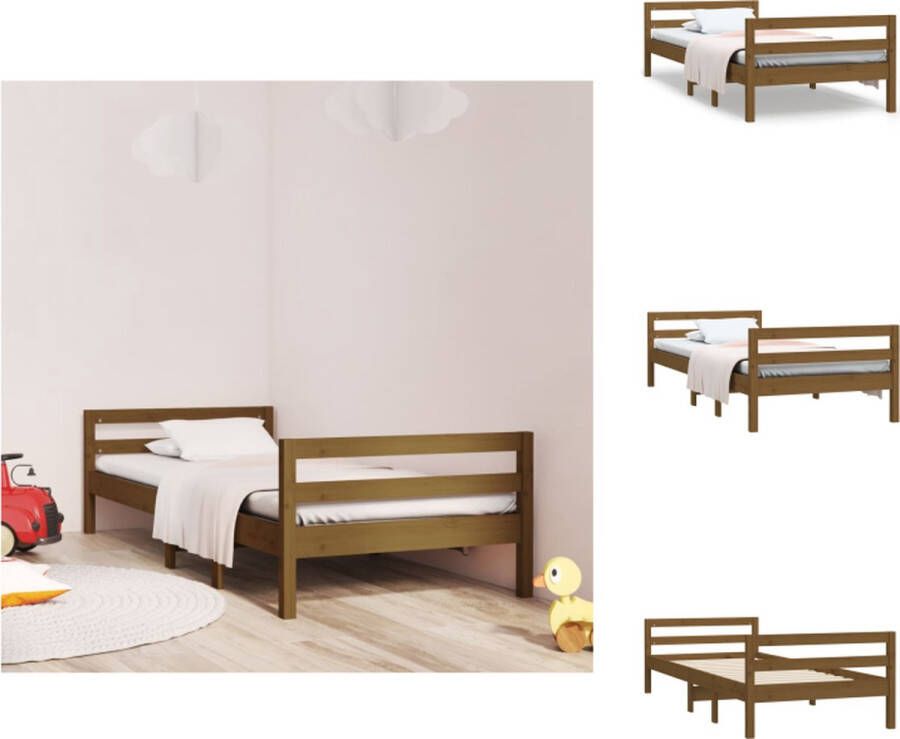 VidaXL Houten Bedframe Klassiek Bedbodem 90 x 200 cm Ken- Massief Grenenhout Bed