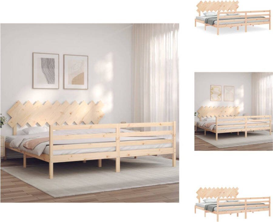 VidaXL Houten Bedframe Massief Grenenhout 205.5 x 205.5 x 81 cm Montage vereist Bed