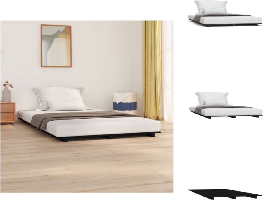 VidaXL Houten Bedframe Massief grenenhout Stabiel bedframe Stevige lattenbodem 190x140x5 cm Bed