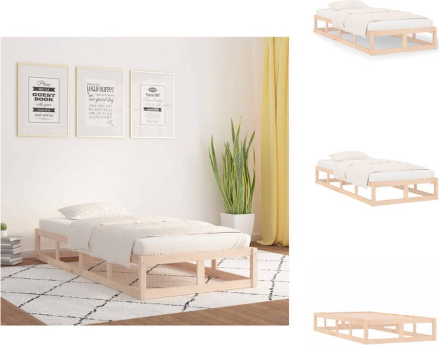 VidaXL Houten Bedframe Modern Eenpersoonsbed 90 x 200 cm Massief grenenhout Bed