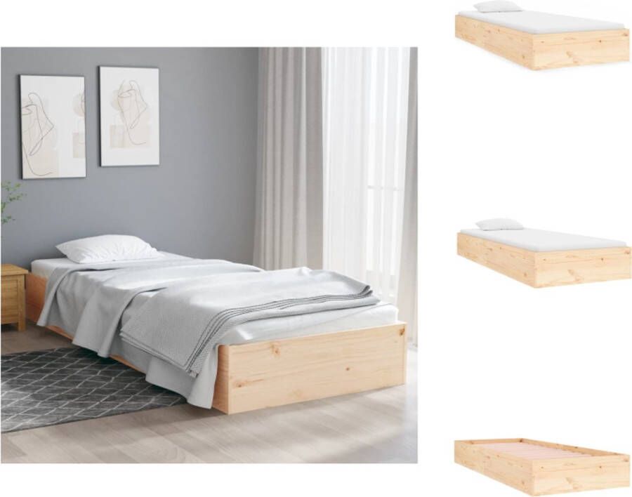 VidaXL Houten Bedframe Modern Living Eenpersoonsbed 90x190 cm Massief grenenhout Bed