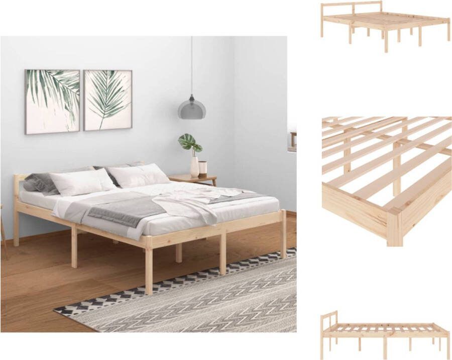 VidaXL Houten Bedframe Modern Slaapkamer 205.5 x 165.5 x 70.5 cm Massief grenenhout Bed