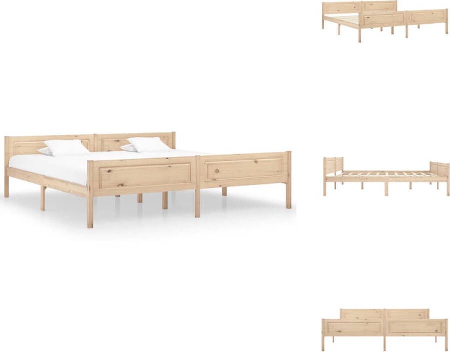 VidaXL Houten Bedframe Moderne Coole Slaapkamer 206x206x63cm Stevige Constructie Multiplex Lattenbodem Bed