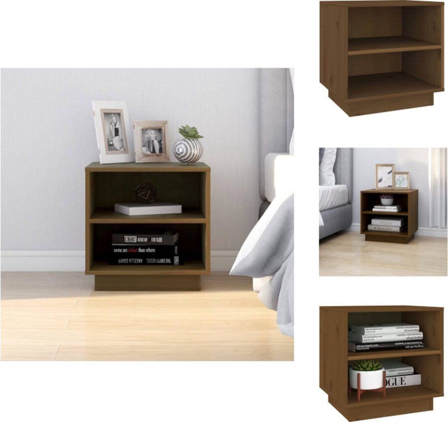 VidaXL Houten Bedkastje Nachtkastje 40x34x40cm Massief Grenenhout Kast