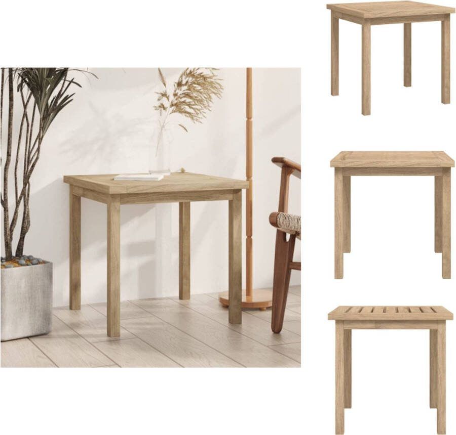 VidaXL Houten Bijzettafel Teakhout 45 x 45 x 45 cm Rustieke Afwerking Tafel