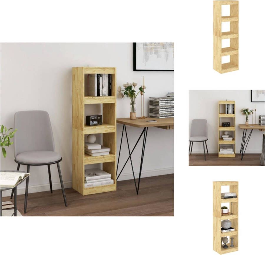 VidaXL Houten boekenkast Kamerverdeler 40x30x135.5 cm Massief grenenhout Kast