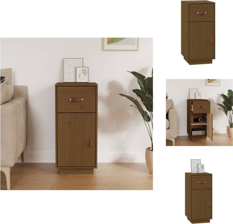 VidaXL Houten Dressoir 34 x 40 x 75 cm Display Functie Honingbruin Keukenkast