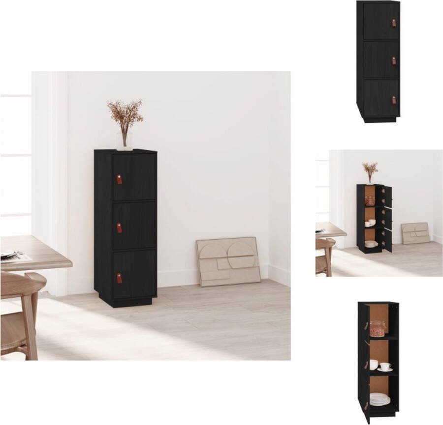 VidaXL Houten dressoir 34x40x108.5 cm zwart Keukenkast
