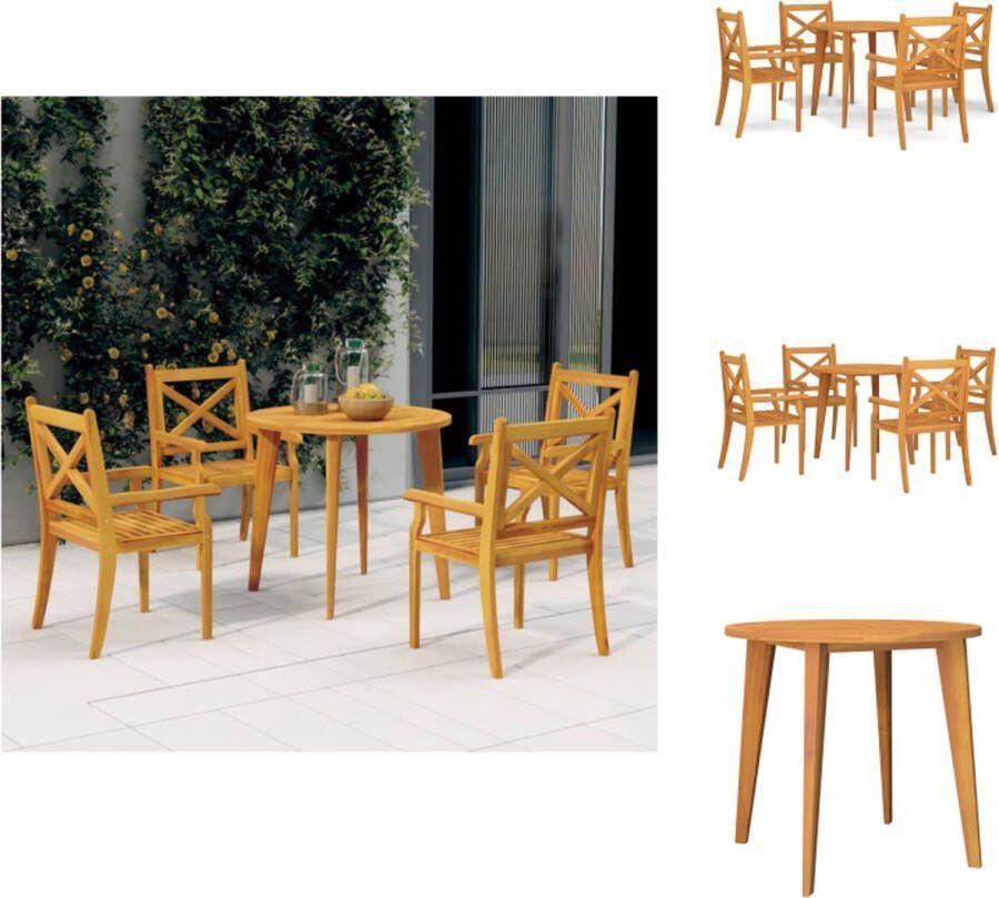 VidaXL Houten Eethoek Massief Acaciahout Tuintafel 85x75cm Stoel 54x55x90cm Rustiek Design Tuinset