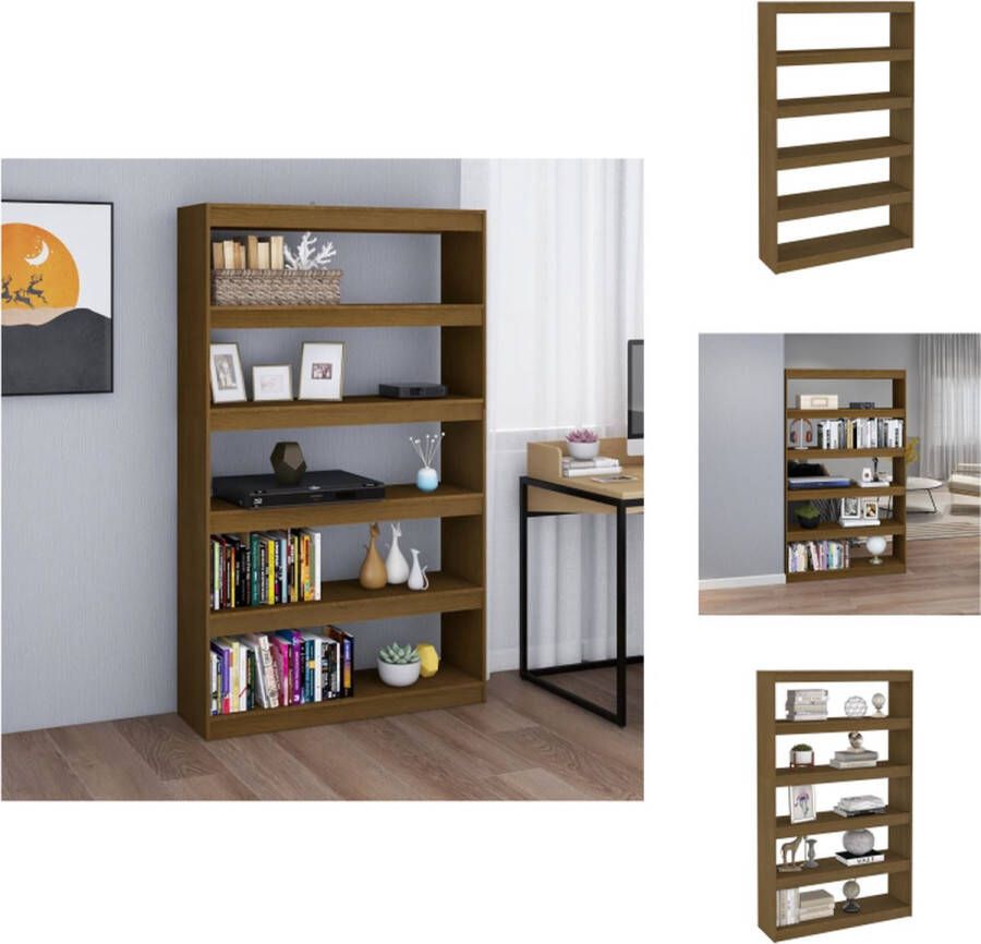 VidaXL Houten Kast Boekenkast Kamerscherm 100 x 30 x 167.5 Honingbruin Kast