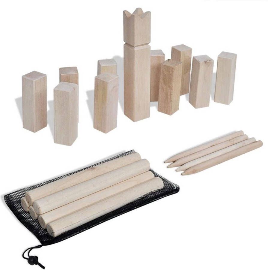 VIDAXL houten Kubb spel set