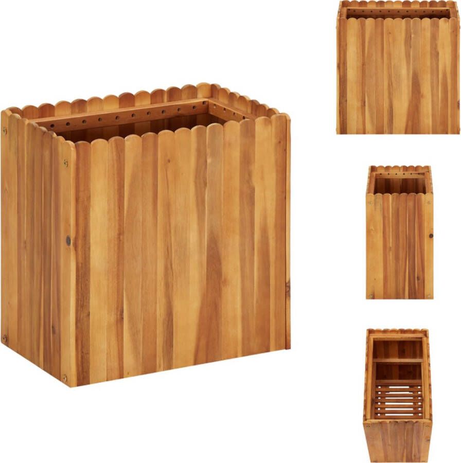 VidaXL Houten Kweekbak 50 x 30 x 50 cm natuurlijke houtkleur massief acaciahout Bloempot