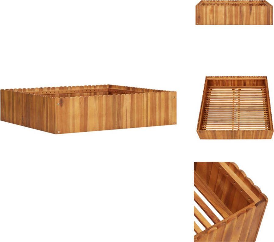VidaXL Houten kweekbak Verhoogd 100 x 100 x 25 cm Massief acaciahout Bloempot