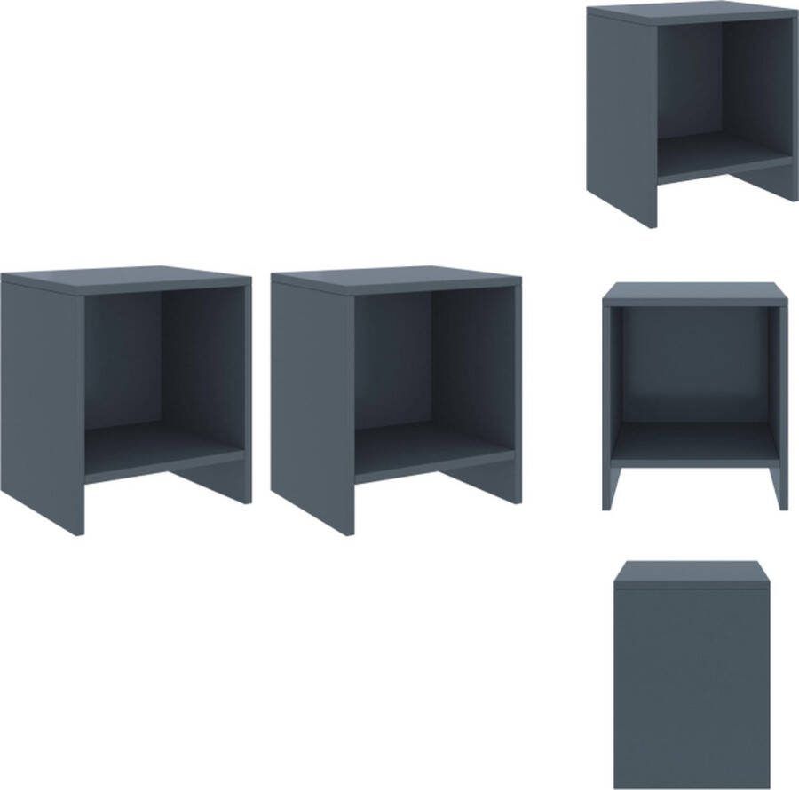VidaXL Houten Nachtkastjes Massief Grenenhout 35 x 30 x 40 cm Met 1 Schap Kast