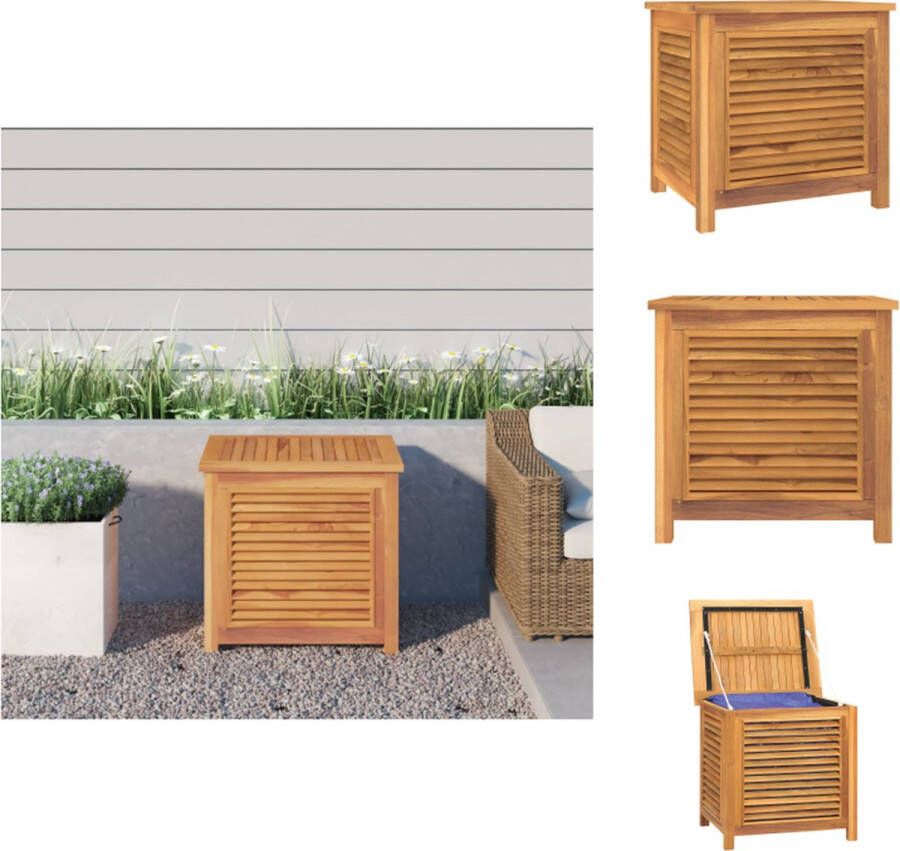 VidaXL Houten opbergbox 60 x 50 x 58 cm Massief teakhout Waterbestendige afwerking Opberger