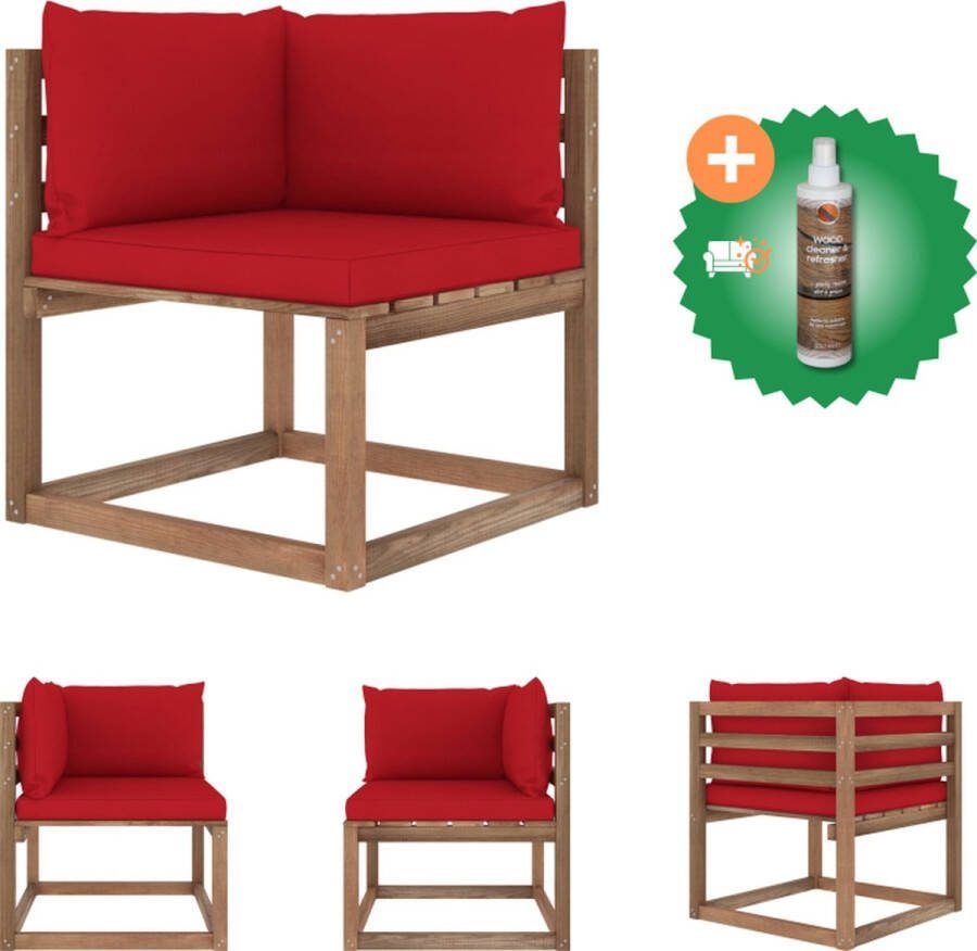 VidaXL Houten Pallet Hoekbank 64 x 64 x 70 cm Bruin Geïmpregneerd grenenhout Loungebank Inclusief Houtreiniger en verfrisser