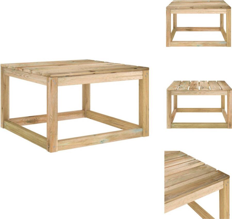 VidaXL Houten Pallet Tuintafel 60x60x36.5 cm Grenenhout Tuinbank