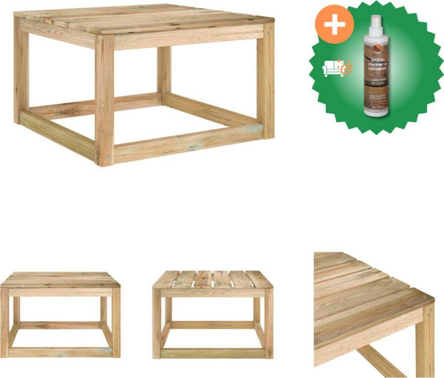 VidaXL Houten Pallet Tuintafel 60x60x36.5 cm Grenenhout Tuinbank Inclusief Houtreiniger en verfrisser