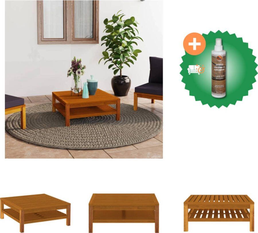 VidaXL Houten Salontafel Acaciahout 65x65x35cm Massief Duurzaam Tuinbank Inclusief Houtreiniger en verfrisser
