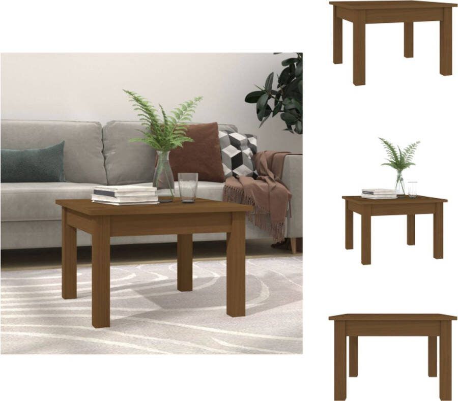 VidaXL Houten Salontafel Massief Grenenhout 45x45x30 cm Honingbruin Tafel