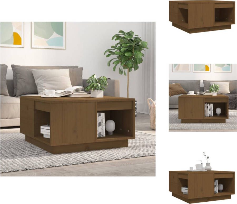 VidaXL Houten Salontafel Massief Grenenhout Bijzettafel 60 x 61 x 32.5 cm Tafel