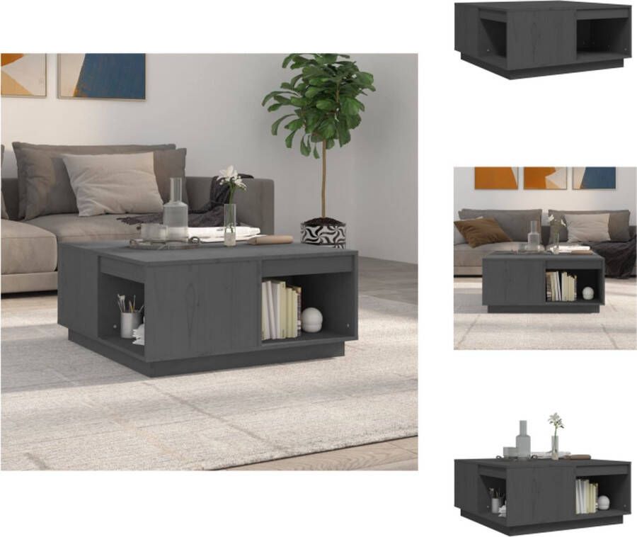 VidaXL Houten Salontafel Trendy Bijzettafel 80 x 81 x 36.5 cm Massief Grenenhout Tafel