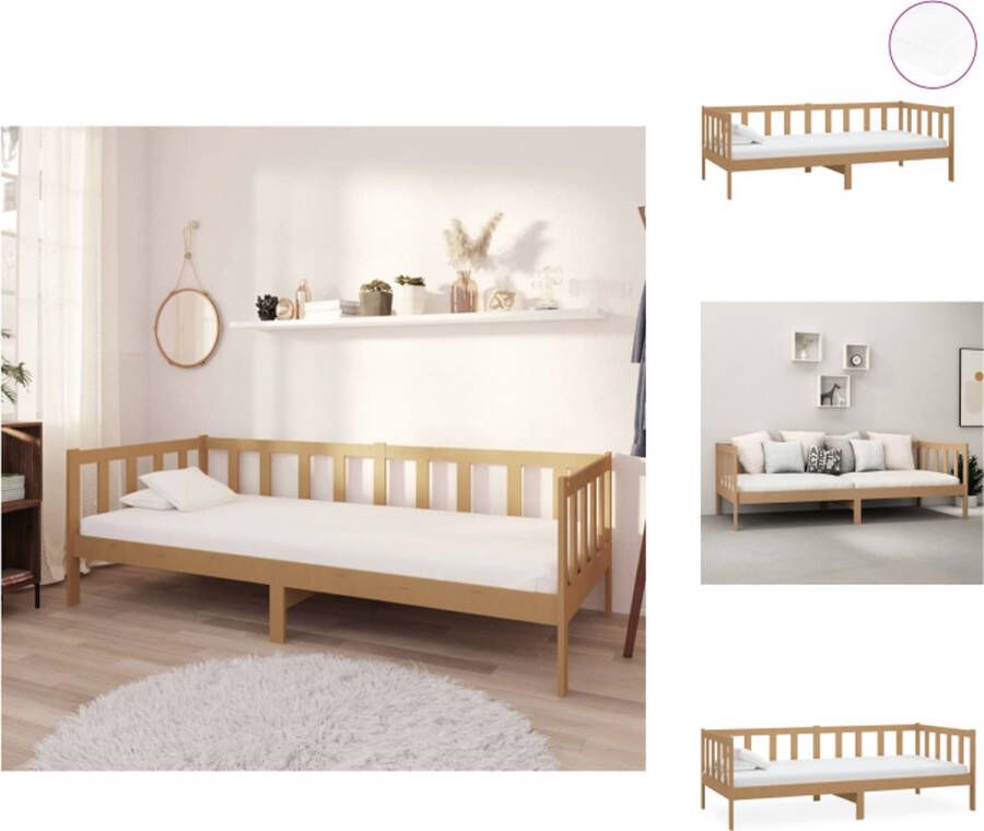 VidaXL Houten Slaapbank Honingbruin 203x98x66cm Comfortabel matras Bed