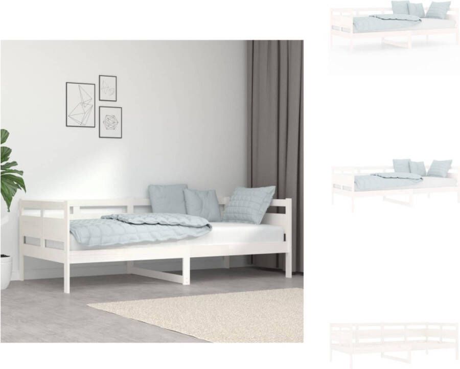 VidaXL Houten Slaapbank Logeerbed en Bank Wit 203.5 x 96.5 x 66 cm Geschikt voor 90 x 200 cm Matras Montage vereist Bed