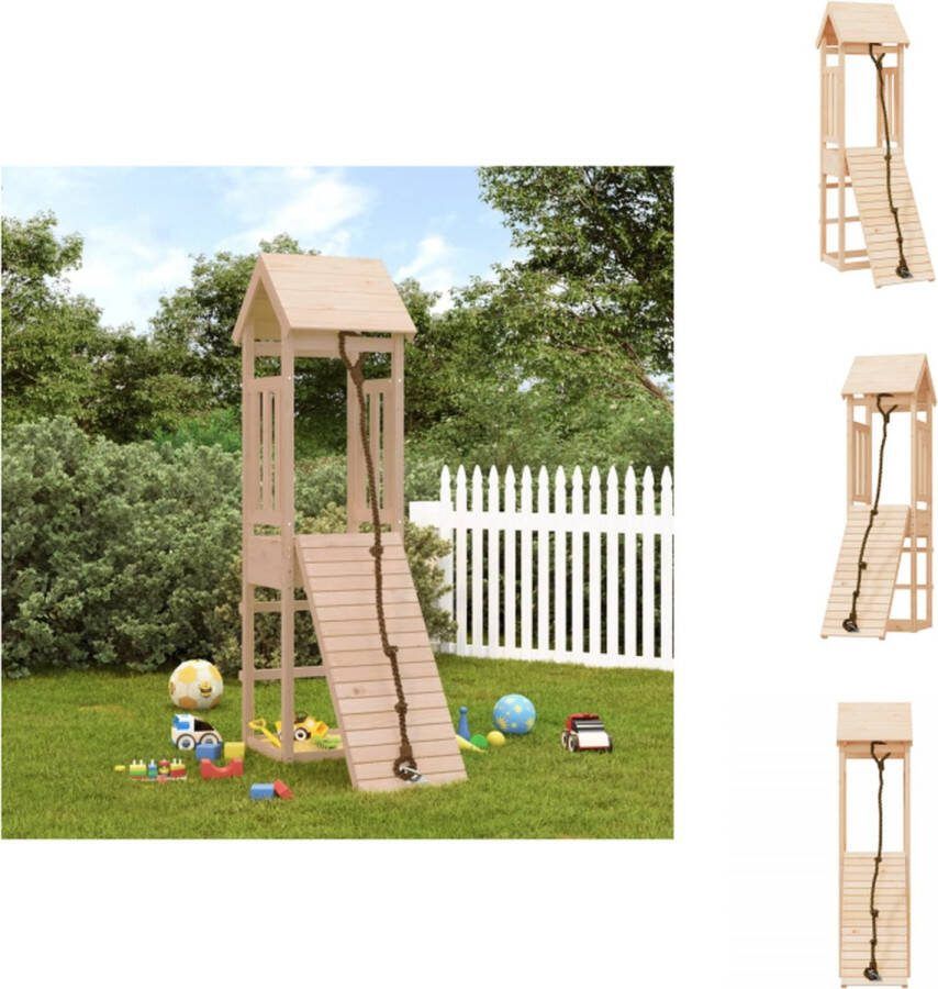 VidaXL Houten Speelhuis 131 x 64 x 207 cm Stevig frame Multi-activiteitencentra Veilig ontwerp Eindeloos plezier Geschikt voor 3-8 jaar Max 45 kg Montagehandleiding meegeleverd Speeltoestellencombinatie