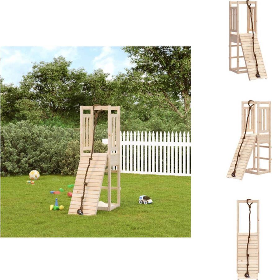 VidaXL Houten Speelhuis Kinderen 53x114x169 cm Massief grenenhout Speeltoestellencombinatie