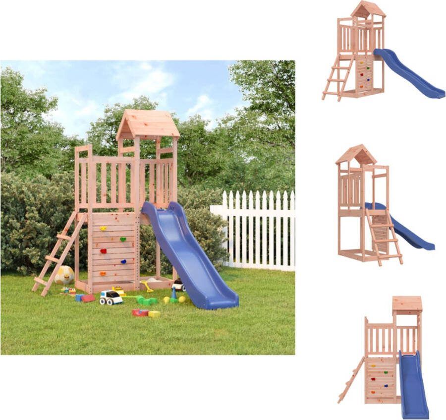 VidaXL Houten Speelhuis met Glijbaan 255x167x214 cm Douglashout Speeltoestellencombinatie