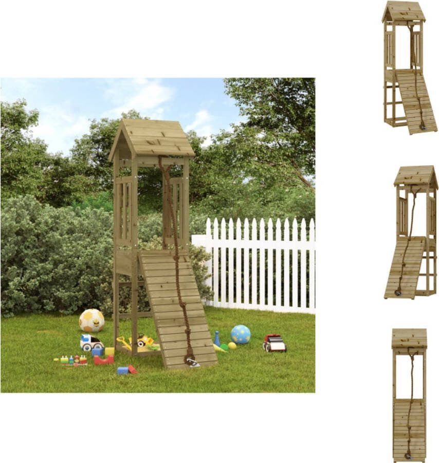 VidaXL Houten Speelhuis Multi-activiteitencentra 131 x 64 x 207 cm Duurzaam grenenhout Speeltoestellencombinatie