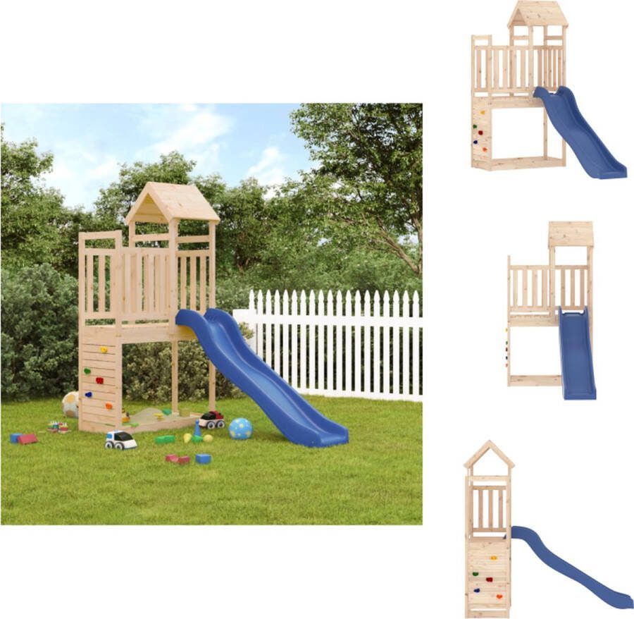 VidaXL Houten Speelhuis Multi-activiteitencentra Afmeting- 246 x 112 x 214 cm Speeltoestellencombinatie