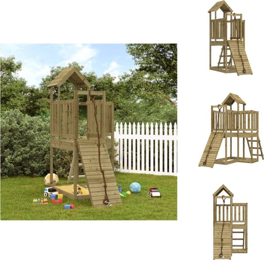 VidaXL Houten Speelhuis Multi-activiteitencentrum 229 x 107 x 214 cm Speeltoestellencombinatie
