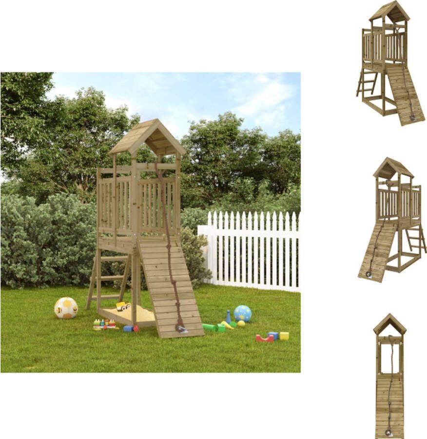 VidaXL Houten Speelhuis Multi-activiteitencentrum Afmetingen- 229 x 64 x 214 cm Duurzaam materiaal Speeltoestellencombinatie