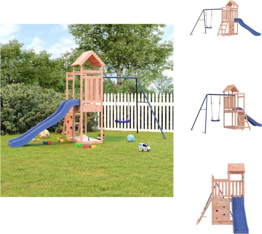 VidaXL Houten Speelhuis Speeltoestel met Glijbaan Schommelset Ladder Klimwand Zandbak 434x186x214 cm Speeltoestellencombinatie