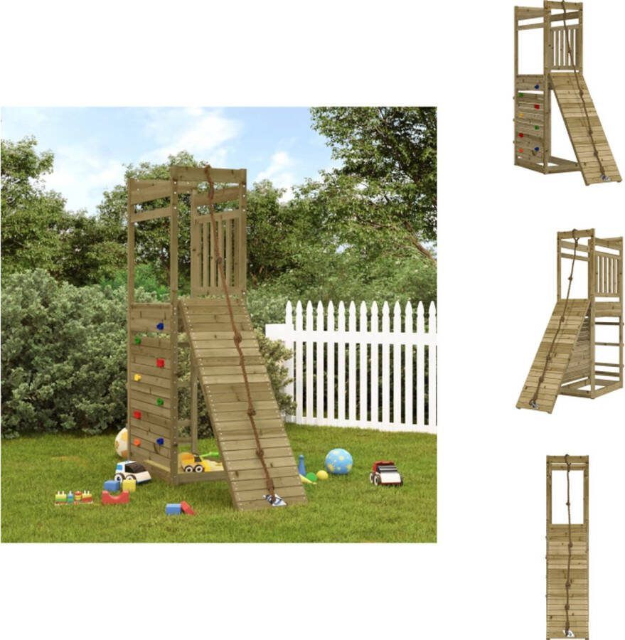 VidaXL Houten Speelset 53x174x207 cm Multifunctioneel Speeltoestellencombinatie