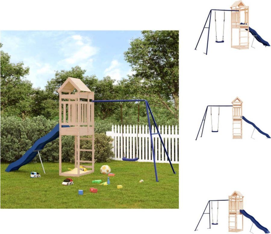 VidaXL Houten Speelset Kinder Schommel Glijbaan en Zandbak 422 x 185 x 238 cm Speeltoestellencombinatie