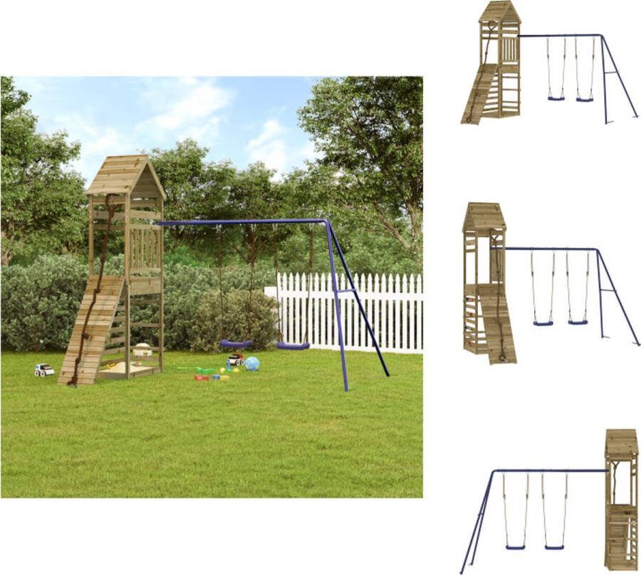VidaXL Houten Speelset Kinder Schommelset 316 x 257 x 264 cm Speeltoestellencombinatie