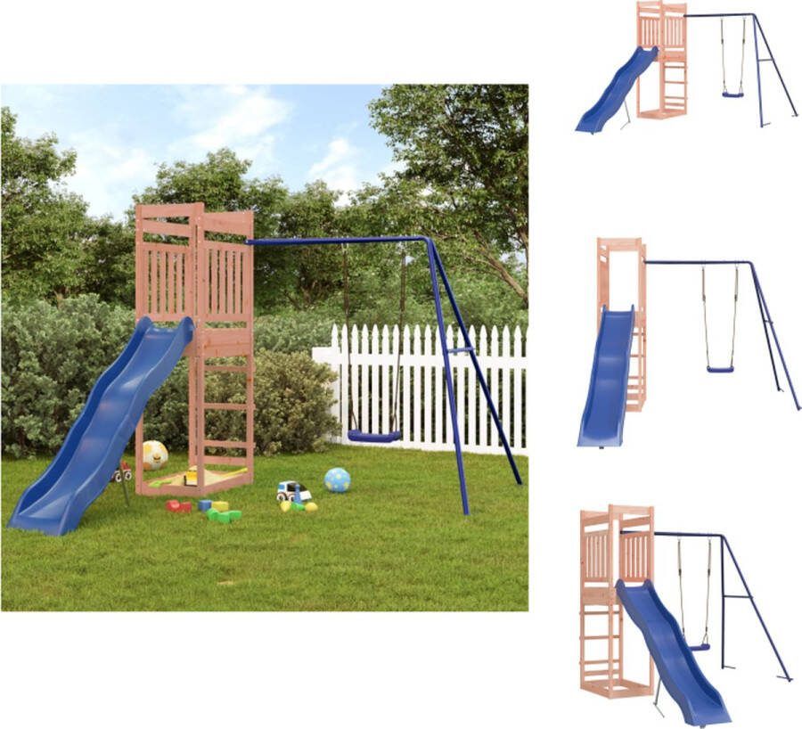 VidaXL Houten Speelset Kinderen Massief douglashout 242 x 349 x 207 cm Multifunctioneel Speeltoestellencombinatie