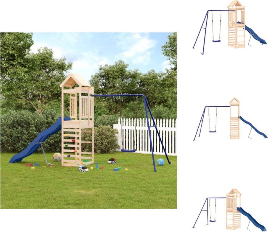 VidaXL Houten Speelset Massief grenenhout Multi-activiteitencentra 422x185x239 cm Kinderspeeltoestel Speeltoestellencombinatie