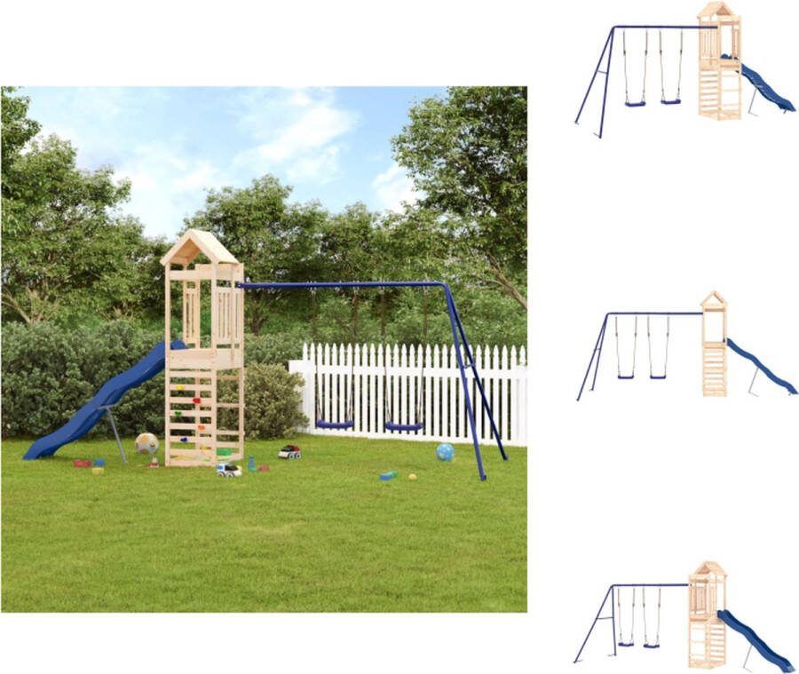 VidaXL Houten Speelset Massief Grenenhout Multi-activiteitencentra 492 x 185 x 239 cm Speeltoestellencombinatie